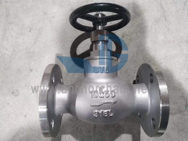 JIS F 7409 16K SCS16 Stainless Steel Sekrup Bawah Periksa Globe Valves