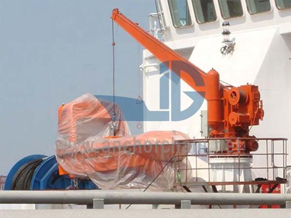 Liferaft Slewing Hidrolik Lengan Tunggal Davit