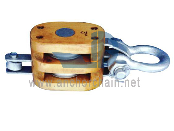 Balok Kayu Double Sheave Dengan Belenggu